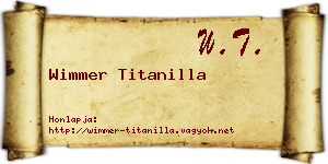 Wimmer Titanilla névjegykártya